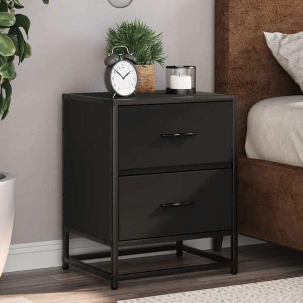 Maison Exclusive - Comodino Nero 40X31X50 Cm Materiale Ligneo-image