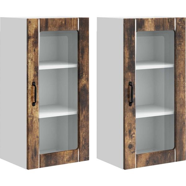 Syfax™ Mobile Da Cucina Con Porta 2 Pcs Rovere Fumé 40 X 31 X 80 Cm-image