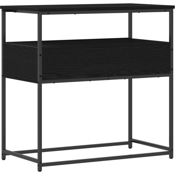 Syfax™ Tavolo Consolle Rovere Nero 75 X 40 X 75 Cm Legno Multistrato-image