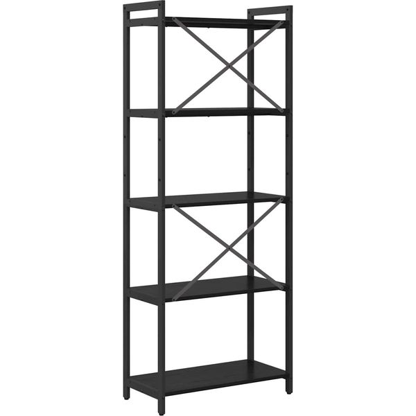 Maison Exclusive - Libreria Effetto Rovere Nero 60 X 30 X 155 Cm Materiale Ligneo-image