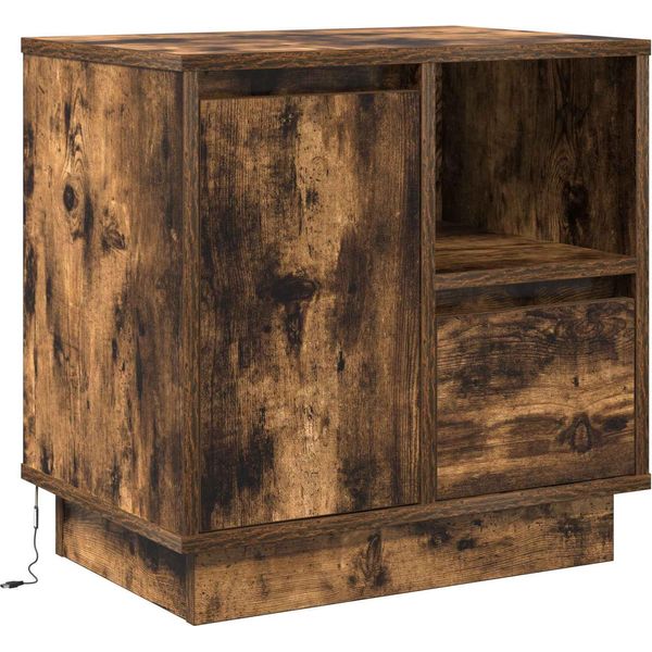 Syfax™ Armadio Da Notte Con Cassetto Rovere Fumé 50 X 34,5 X 50 Cm.-image