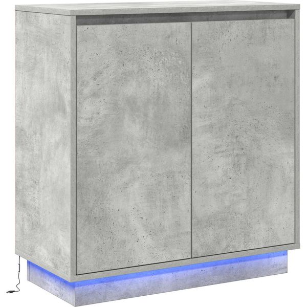 Credenza Vidaxl Led Grigio Cemento 71 X 34,5 X 75 Cm Materiale A Base Di Legno-image