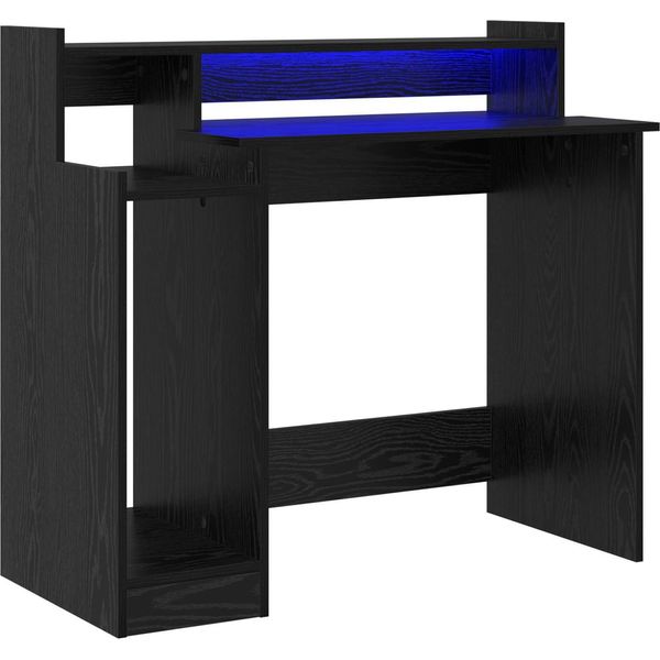 Vidaxl Scrivania Look Rovere Nero 97 X 45 X 90 Cm Materiale A Base Di Legno-image