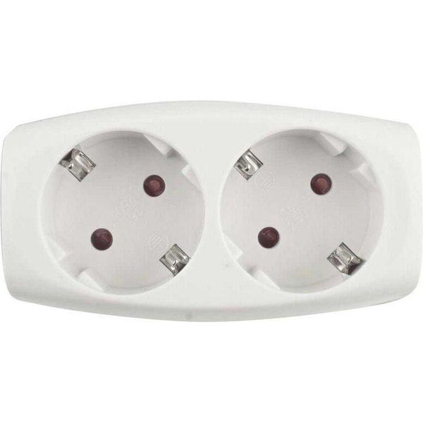 Adattatore Onlex 2 Prese Con Messa A Terra Tom 10/ Retrattile 4,8 Mm 16A Bianco Taglia Unica-image