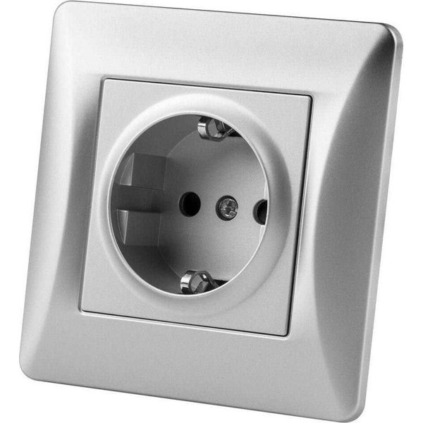 Onlex Presa Schuko Da Incasso Universale 16A Argento Taglia Unica / Spina Ue 220V Argento Taglia Unica-image