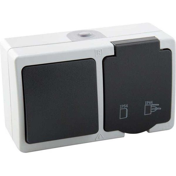 Onlex Più Prese Ip54 Interruttore A Superficie Bianco, Grigio Bianco, Grigio Taglia Unica-image