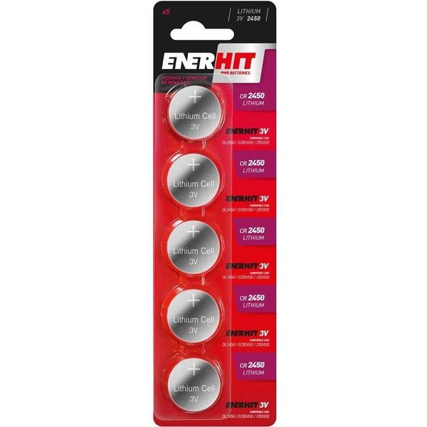 Enerhit Cella A Bottone Al Litio Cr-2450 3V Rosso Taglia Unica-image
