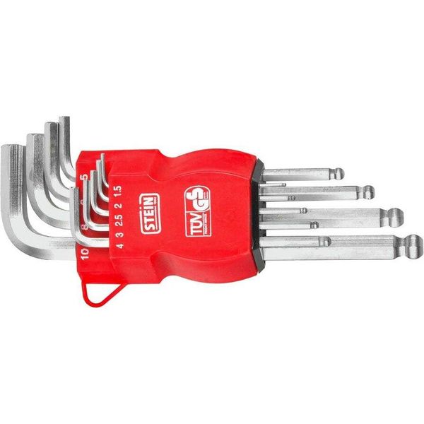 Set Di Pietre Con Chiave A Esagono A Testa Sferica Lunga 9 Pezzi Rosso Rosso Taglia Unica-image