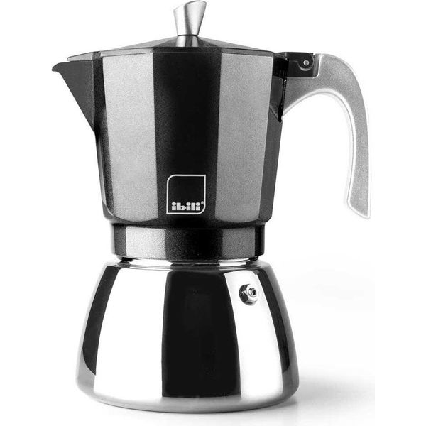 Ibili Elba Nero Macchina Per Caffè Espresso 6 Tazze Argento Taglia Unica / Spina Ue 220V Argento Taglia Unica-image