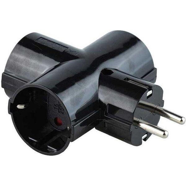 Adattatore Onlex A 3 Vie 10/ Tom A Terra Retrattile 4,8 Mm 16A Nero Nero Taglia Unica-image