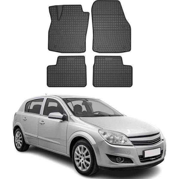 2004-2014 Opel Astra H Tappetini In Gomma Nera 4 Pz-image