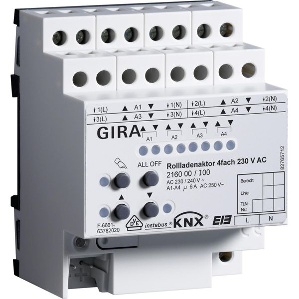 Gira Attuatore 216000 Knx/Eib Avvolgibile A 4 Vie 230VAC Reg (216000)-image