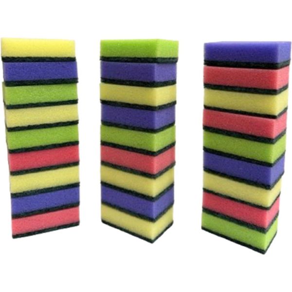 Set Di 224 Spugne Da Cucina | Spugna Per Pentole Colorata | Spugna Per Pulizia Sito - Spugna Abrasiva | Detergente Per Pentole 83X52X28Mm | Spugna Per Lavastoviglie | Spugna Per Pulizia-image