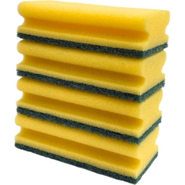 20 Pezzi Xxl Spugna Abrasiva 153X69X42Mm Pulizia Pentola Spugna Cucina Spugna Giallo-image