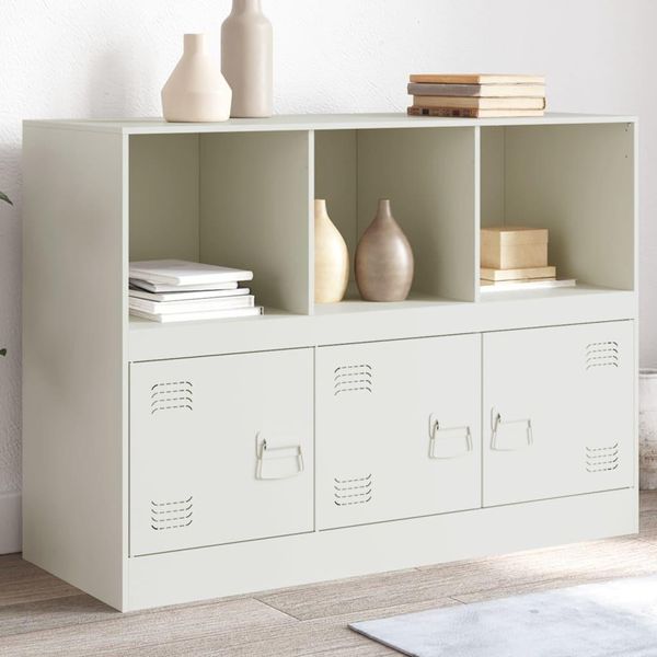 Maison Exclusive - Credenza Bianca 99X39X73 Cm Acciaio-image