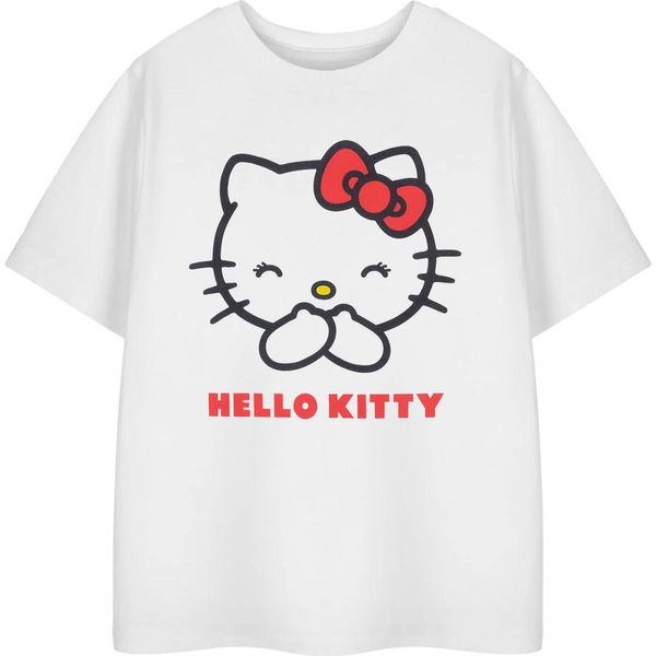 Hello Kitty - Maglietta Per Bambine A Maniche Corte NS8846 (158-164) (Bianco)-image