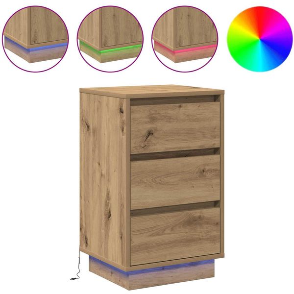 Syfax™ Armadio Da Notte Rovere Artigianale 39 X 34,5 X 65 Cm-image