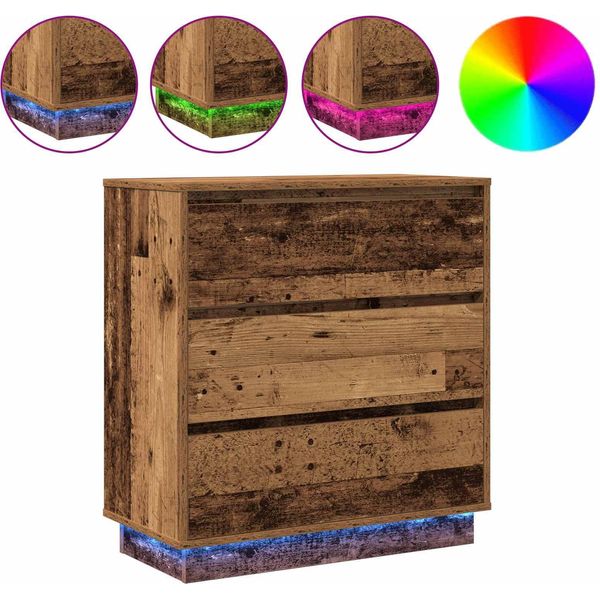 Syfax™ Armadio Da Notte Con Cassetto Legno Vecchio 71 X 34,5 X 75 Cm-image