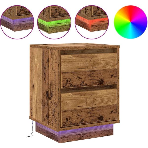 Syfax™ Armadio Da Notte Con Cassetto Legno Vecchio 39 X 34,5 X 50 Cm-image