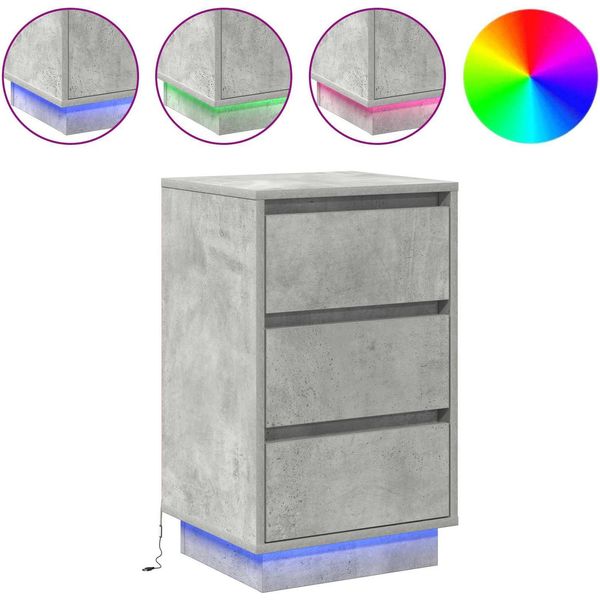 Syfax™ Armadio Da Notte Con Cassetto Grigio Cemento 39 X 34,5 X 65 Cm-image