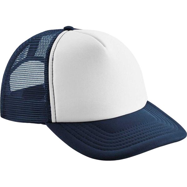 Beechfield - Cappello Trucker Per Bambini, Snapback BC7018 (Taglia Unica) (Blu Scuro/Bianco)-image