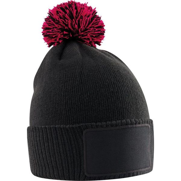 Beechfield - Berretto Per Bambini, Materiale 'Snowstar' RW11104 (Taglia Unica) (Nero/Rosso)-image