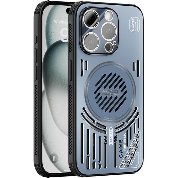 Custodia Magnetica Per Iphone 14 Pro Custodia Protettiva Antiurto In Alluminio Con Dissipazione Del Calore E Pellicola Trasparente Blu-image