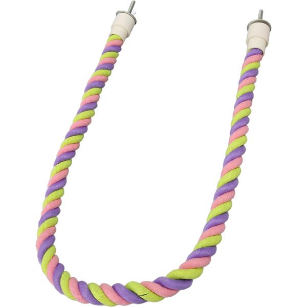 Uccello Corda Pergolato Divertente Colorato Swing Arrampicata Corda Di Cotone Uccelli Giocattoli Per Parrocchetti Pappagalli Pappagallini Uccelli D'amore Budgies 80Cm/31.5In-image