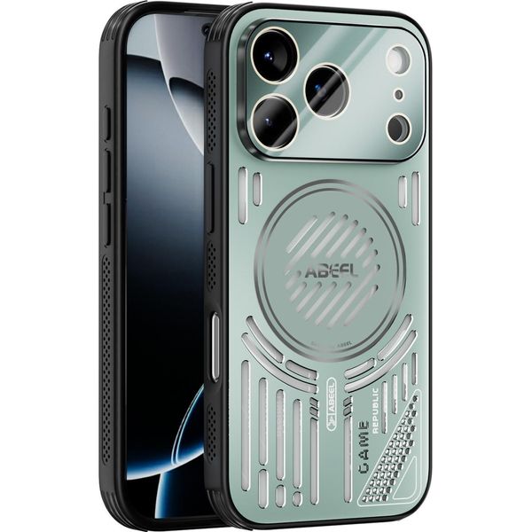 Custodia Magnetica Per Iphone 17 Pro Custodia Protettiva Antiurto In Alluminio Con Dissipazione Del Calore E Pellicola Trasparente Verde-image