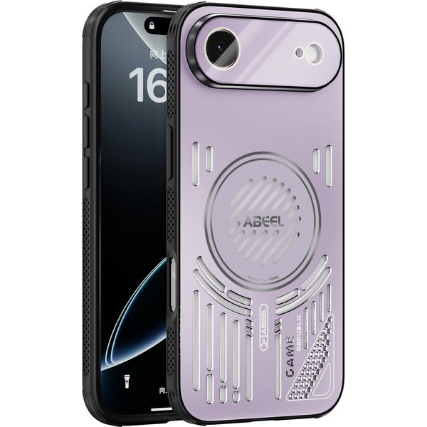 Custodia Magnetica Per Iphone Air Custodia Protettiva Antiurto In Alluminio Con Dissipazione Del Calore E Pellicola Trasparente Viola-image