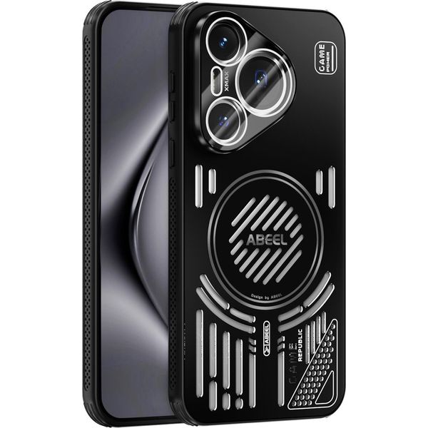 Custodia Magnetica Per Huawei Pura 70 Custodia Protettiva Antiurto In Alluminio Con Dissipazione Del Calore E Pellicola Per Lenti Nero-image