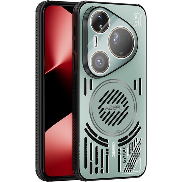 Custodia Magnetica Per Huawei Pura 80 Custodia Protettiva Antiurto In Alluminio Ultra Con Dissipazione Del Calore E Pellicola Per Lenti Verde-image