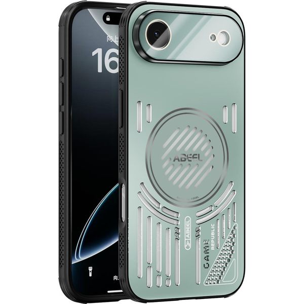 Custodia Magnetica Per Iphone Air Custodia Protettiva Antiurto In Alluminio Con Dissipazione Del Calore E Pellicola Trasparente Verde-image