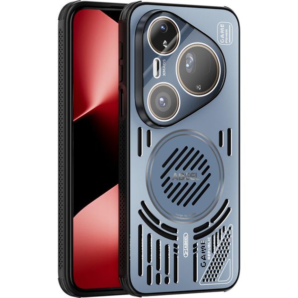 Custodia Magnetica Per Huawei Pura 80 Ultra Custodia Protettiva Antiurto In Alluminio Con Dissipazione Del Calore E Pellicola Per Lenti Blu-image