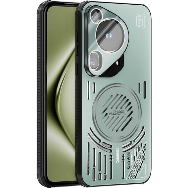 Custodia Magnetica Per Huawei Pura 70 Custodia Protettiva Antiurto In Alluminio Ultra Con Dissipazione Del Calore E Pellicola Per Lenti Verde-image
