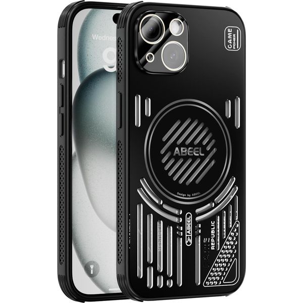 Custodia Magnetica Per Iphone 13 Custodia Protettiva Antiurto In Alluminio Con Dissipazione Del Calore E Pellicola Trasparente Nera-image