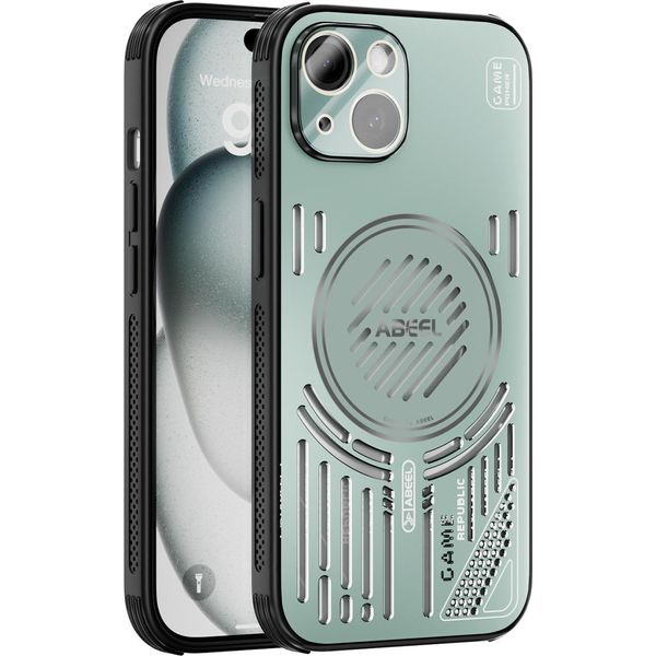 Custodia Magnetica Per Iphone 13 Custodia Protettiva Antiurto In Alluminio Con Dissipazione Del Calore E Pellicola Trasparente Verde-image