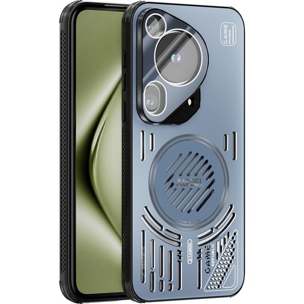 Custodia Magnetica Per Huawei Pura 70 Ultra Custodia Protettiva Antiurto In Alluminio Con Dissipazione Del Calore E Pellicola Per Lenti Blu-image