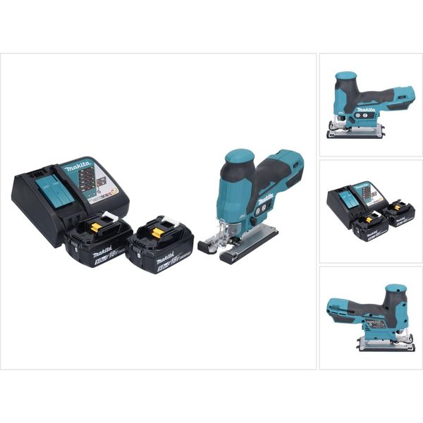 Seghetto Alternativo A Batteria Makita Djv 185 Rt 18 V Brushless + 2X Batteria Ricaricabile 5,0 Ah + Caricabatterie-image