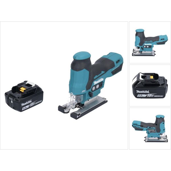 Seghetto Alternativo A Batteria Makita Djv 185 T1 18 V Brushless + 1X Batteria Ricaricabile 5,0 Ah - Senza Caricabatterie-image