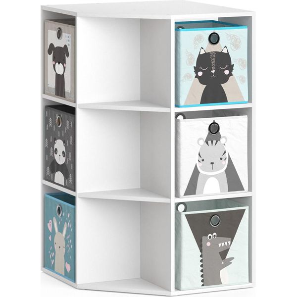 Vicco Libreria Bambini Luigi, 64 X 107.8 Cm Con 6 Scatole Pieghevoli Opt.2, Bianco-image