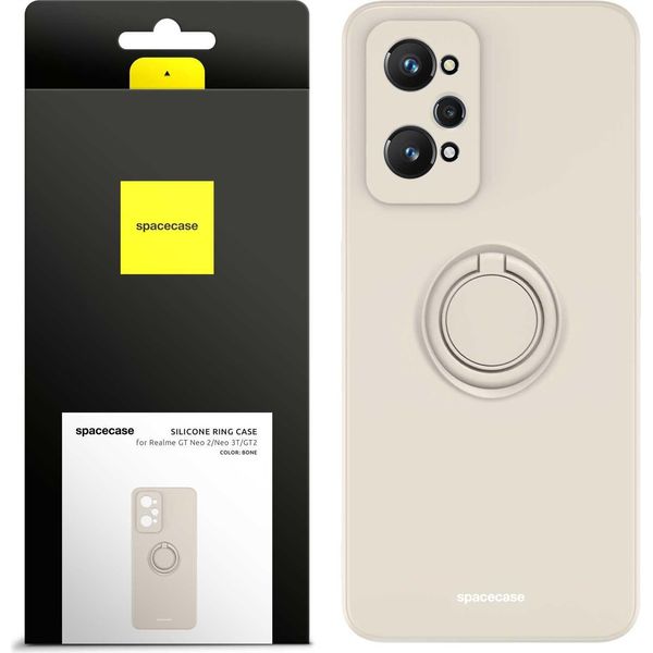 Spacecase Custodia Ad Anello In Silicone Per Realme Gt Neo 2/Neo 3T/GT2 Beige-image