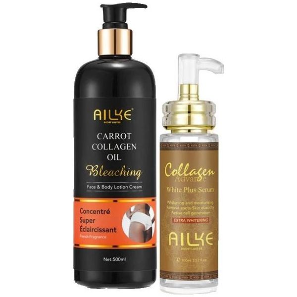 Set Schiarente Al Collagene, Rimozione Delle Macchie, Aumento Dell'idratazione, Crema Per La Rimozione Delle Macchie Scure, Lozione Schiarente Per Il Corpo, Collagene 2 In 1-image