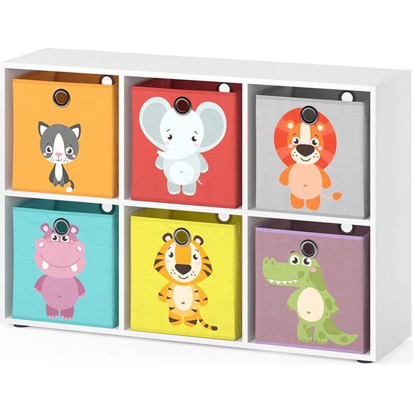 Vicco Libreria Bambini , 107.2 X 72.6 Cm Con 6 Scatole Pieghevoli, Bianco-image