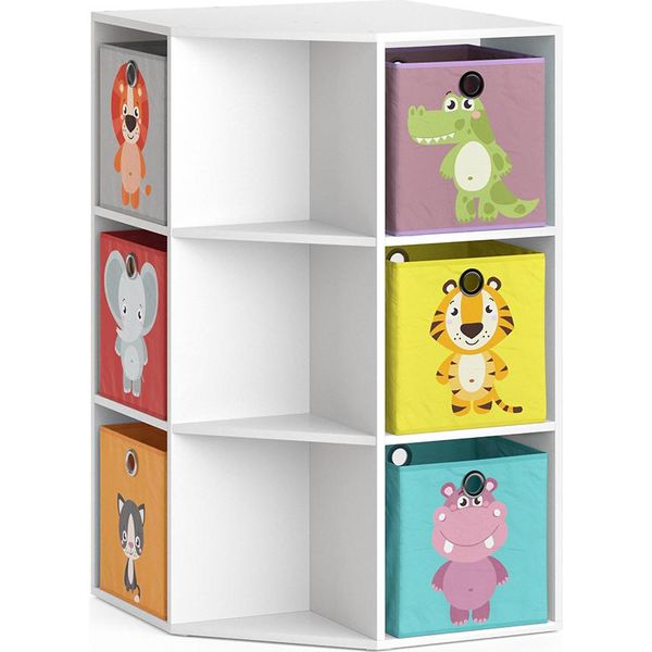 Vicco Libreria Bambini Luigi, 64 X 107.8 Cm Con 6 Scatole Pieghevoli Opt.1, Bianco-image