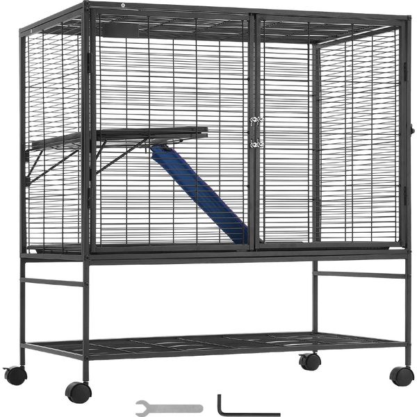 Succebuy 39" Gabbia In Metallo Per Furetti, Grande Gabbia Critter Nation A 2 Livelli. Ideale Per Vari Animali Di Piccola Taglia, Criceti, Porcellini D'india, Cincillà, Scoiattoli, Ricci, Conigli"-image