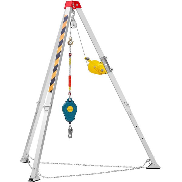 Kit Treppiede Succebuy Per Spazi Ristretti, Verricello Da 1200 Lbs. Gambe Da 7' Con Cavo Da 98'. 32,8' Di Protezione Anticaduta. Include Cinghia E Sacca Di Stoccaggio Per Spazi Confinati Convenzionali.-image