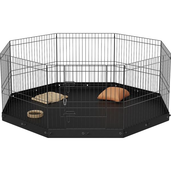 Succebuy Box Per Cani Con 8 Pannelli, Altezza 61 Cm, Box Pieghevole In Metallo Con Tappetino E Punte Per Il Terreno, Recinto Per Gabbia Per Cuccioli Per Uso Interno Ed Esterno, Cuccia Per Animali Domestici Di Piccola E Media Taglia, Perfetto Per Il Campeggio, Il Cortile-image