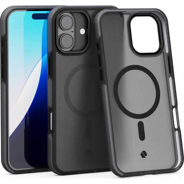 Custodia Magnetica Per Magsafe Spacecase Hybrid Fusion Mag Per Iphone 16 Plus Nero-image
