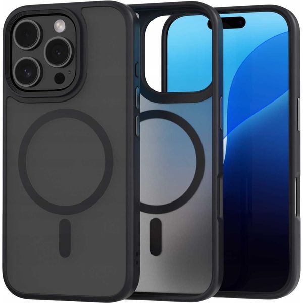 Custodia Magnetica Per Magsafe Spacecase Hybrid Mag Per Iphone 16 Pro Nero-image